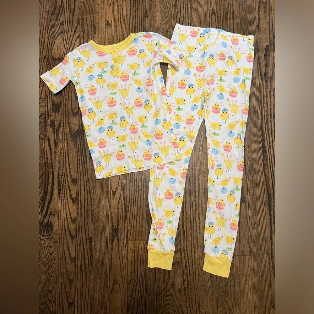 Gymboree Yellow Chick & Pastel Egg Pajama Set